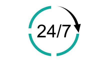 Diseño de logotipo de icono de tiempo de 24 horas v22