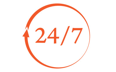 Diseño de logotipo de icono de tiempo de 24 horas v2
