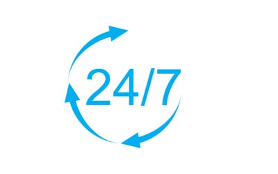 Diseño de logotipo de icono de tiempo de 24 horas v30