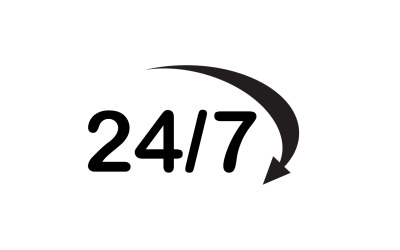 Diseño de logotipo de icono de tiempo de 24 horas v32