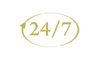 Diseño de logotipo de icono de tiempo de 24 horas v34