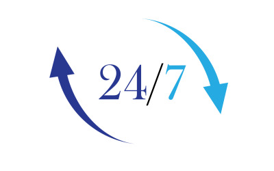 Diseño de logotipo de icono de tiempo de 24 horas v37