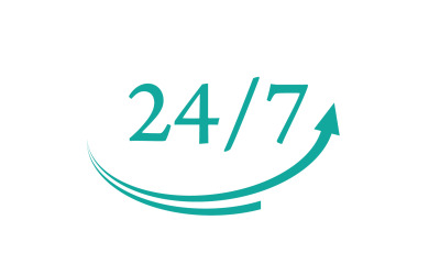 Diseño de logotipo de icono de tiempo de 24 horas v42