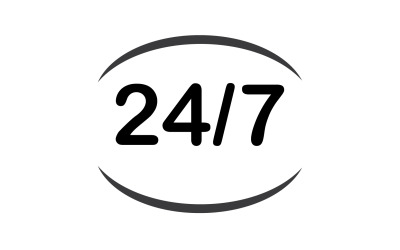 Diseño de logotipo de icono de tiempo de 24 horas v48