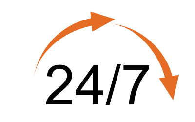 Diseño de logotipo de icono de tiempo de 24 horas v54