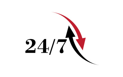 Diseño de logotipo de icono de tiempo de 24 horas v55
