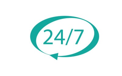 Diseño de logotipo de icono de tiempo de 24 horas v57