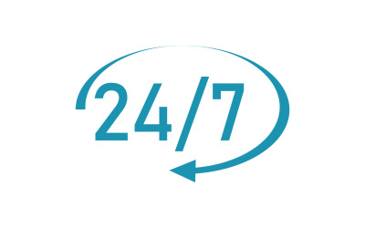 Diseño de logotipo de icono de tiempo de 24 horas v59