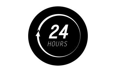 Diseño de logotipo de icono de tiempo de 24 horas v66