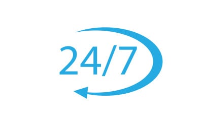 Diseño de logotipo de icono de tiempo de 24 horas v9