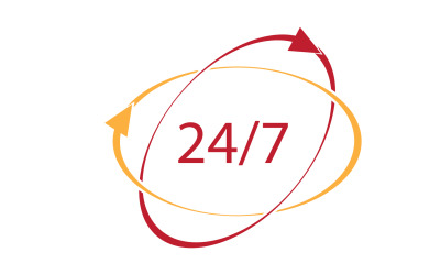 24 hour time icon logo design v17
