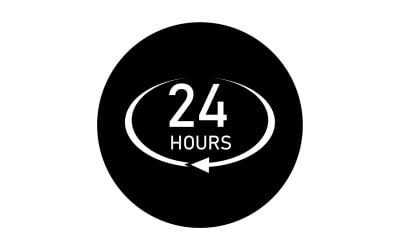 24 hour time icon logo design v74