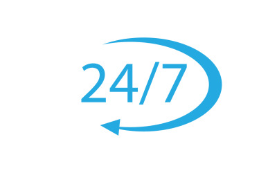 24-uurs tijdpictogram logo ontwerp v9
