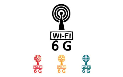 6G signal network tecknology logo vector icon v64