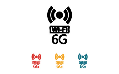 6G-Signalnetzwerk-Technologie-Logo-Vektorsymbol v45