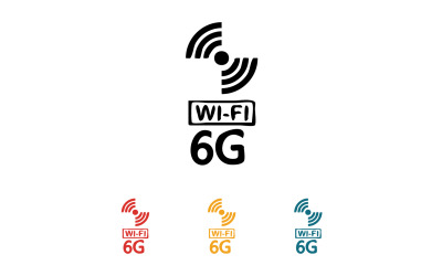 Icono vectorial del logotipo de tecnología de red de señal 6G v46