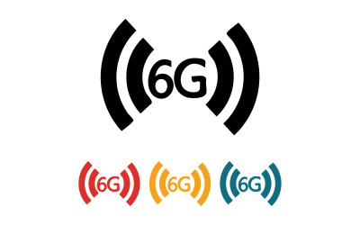 Icono vectorial del logotipo de tecnología de red de señal 6G v50