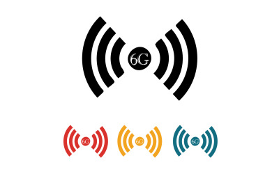 Icono vectorial del logotipo de tecnología de red de señal 6G v61