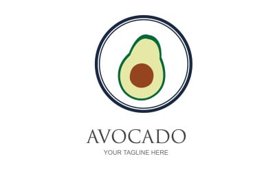 Avocado fruits icon vector logo design v35