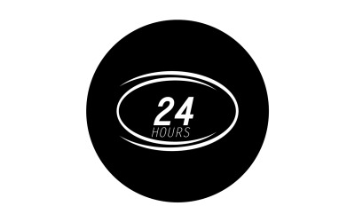 Design de logotipo do ícone de 24 horas v97