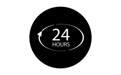 Design de logotipo do ícone de 24 horas v98