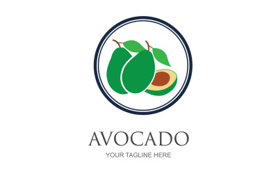 Design del logo vettoriale dell&amp;#39;icona dei frutti dell&amp;#39;avocado v9