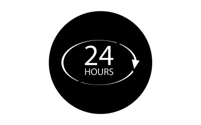 Diseño de logotipo de icono de 24 horas v99