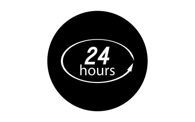 Diseño de logotipo de icono de tiempo de 24 horas v100