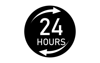 Diseño de logotipo de icono de tiempo de 24 horas v102