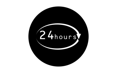 Diseño de logotipo de icono de tiempo de 24 horas v105