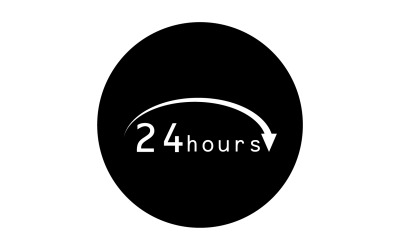 Diseño de logotipo de icono de tiempo de 24 horas v107