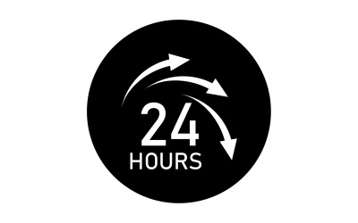 Diseño de logotipo de icono de tiempo de 24 horas v109