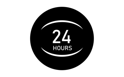 Diseño de logotipo de icono de tiempo de 24 horas v112