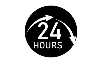 Diseño de logotipo de icono de tiempo de 24 horas v118