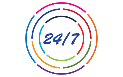 Diseño de logotipo de icono de tiempo de 24 horas v132