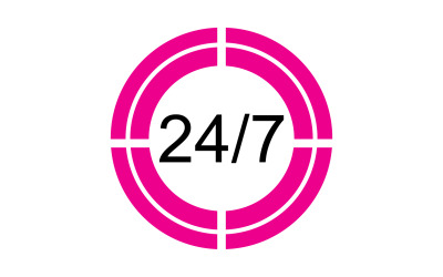 Diseño de logotipo de icono de tiempo de 24 horas v135