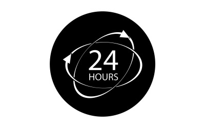 Diseño de logotipo de icono de tiempo de 24 horas v81