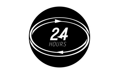 Diseño de logotipo de icono de tiempo de 24 horas v84
