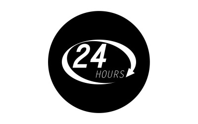 Diseño de logotipo de icono de tiempo de 24 horas v88