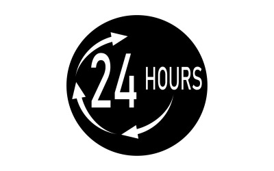 Diseño de logotipo de icono de tiempo de 24 horas v94