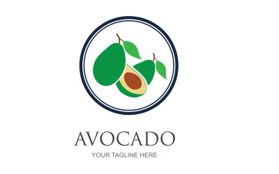 Diseño de logotipo vectorial de icono de frutas de aguacate v10