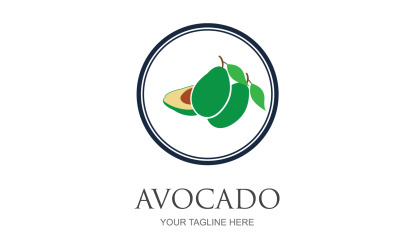 Diseño de logotipo vectorial de icono de frutas de aguacate v13