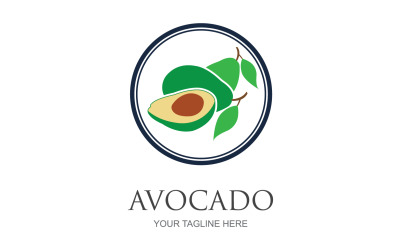 Diseño de logotipo vectorial de icono de frutas de aguacate v15