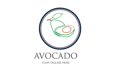 Diseño de logotipo vectorial de icono de frutas de aguacate v24