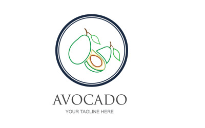 Diseño de logotipo vectorial de icono de frutas de aguacate v26