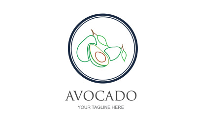 Diseño de logotipo vectorial de icono de frutas de aguacate v27
