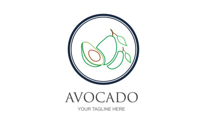 Diseño de logotipo vectorial de icono de frutas de aguacate v28