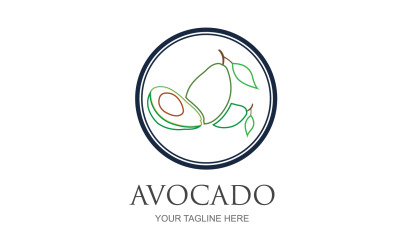 Diseño de logotipo vectorial de icono de frutas de aguacate v30