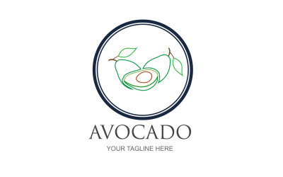 Diseño de logotipo vectorial de icono de frutas de aguacate v32