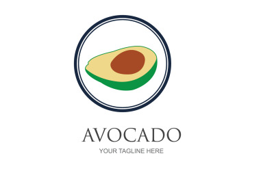 Diseño de logotipo vectorial de icono de frutas de aguacate v34